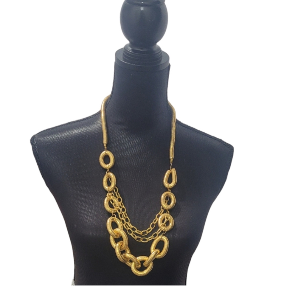 So Good Ladies Gold Twist Statement Necklace